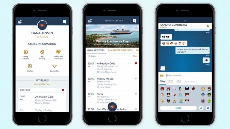 O aplicativo móvel da Disney Cruise Line foi aprimorado