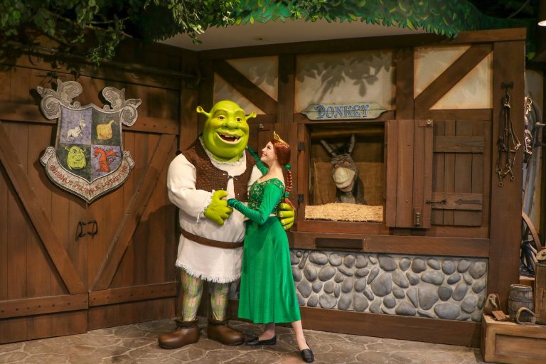 Meet and Greet com Shrek e Donkey em um novo local no Kidzone do Universal Studios Florida