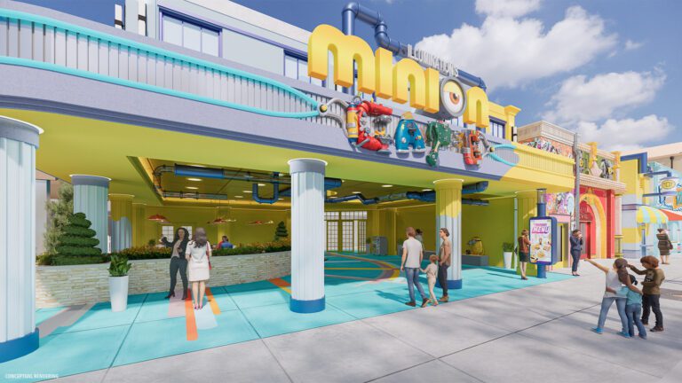 Muitos estabelecimentos já em funcionamento em Minion Land no Universal Studios Florida