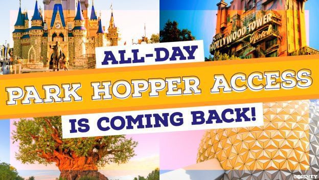 Acesso ao Park Hopper durante todo o dia voltando ao Walt Disney World