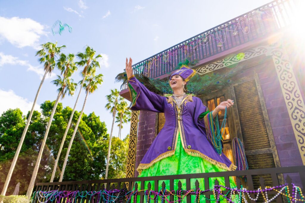 2025 mardi gras at busch gardens tampa bay atmosphere