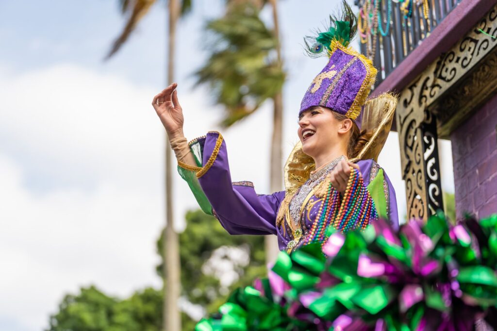 2025 mardi gras at busch gardens tampa bay atmosphere 2