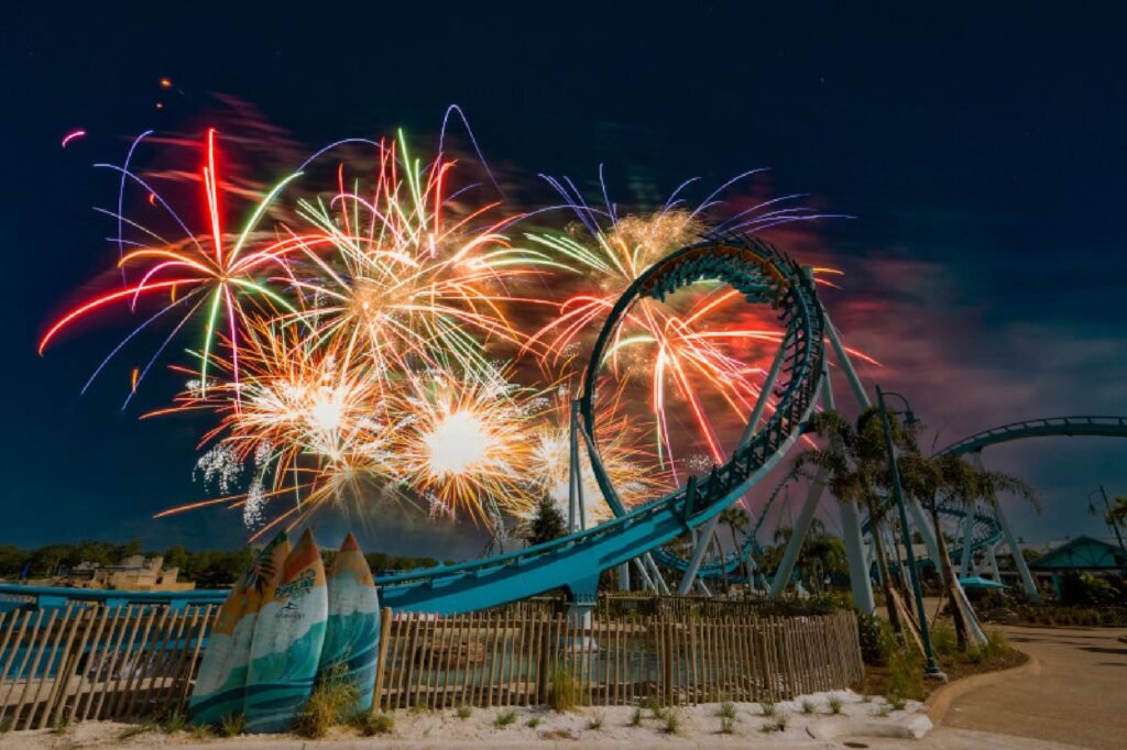 pipeline the surf coaster fireworks seaworld orlando